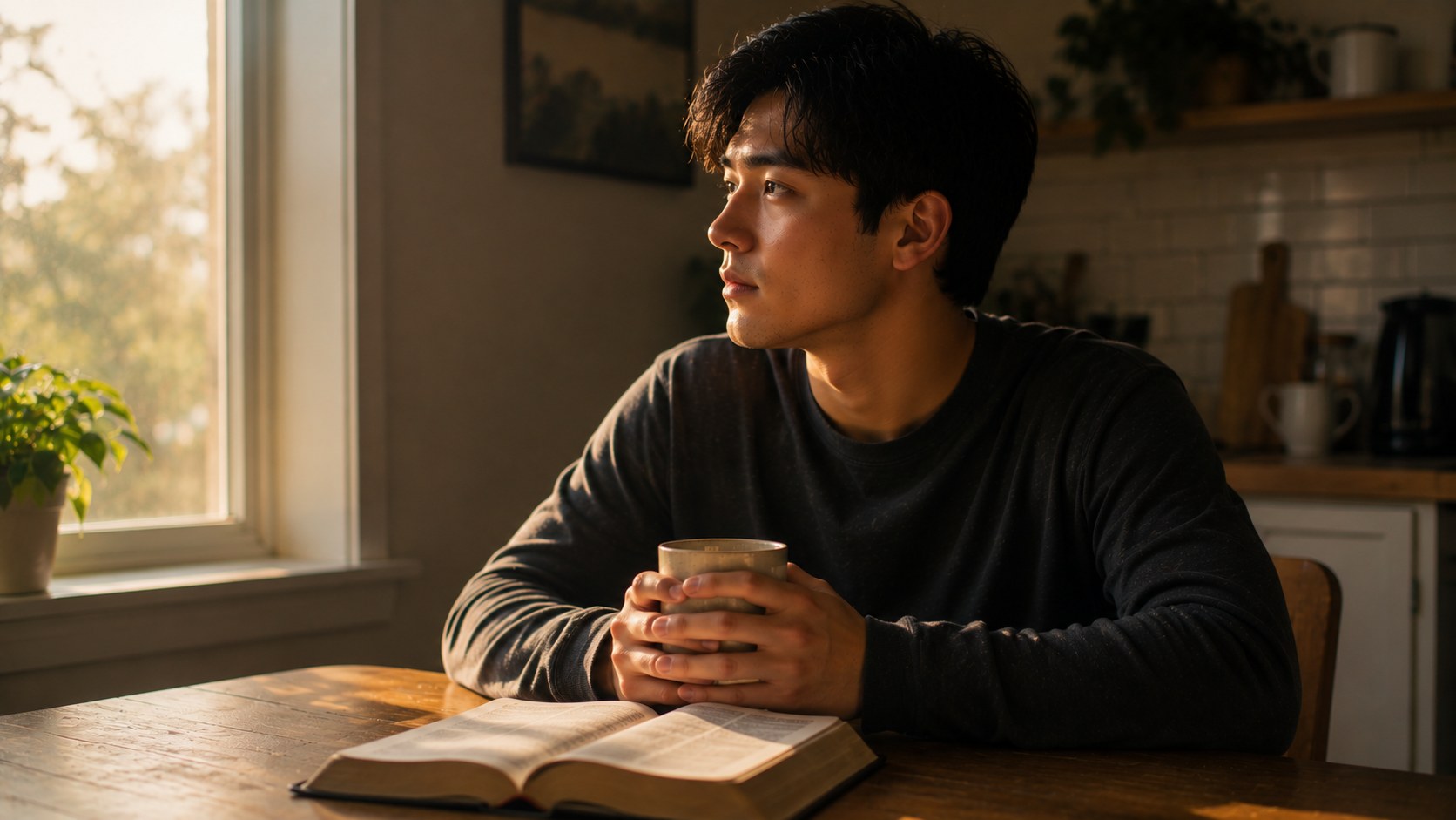 Teen boy in everyday life, illustrating small consistent moments of faith