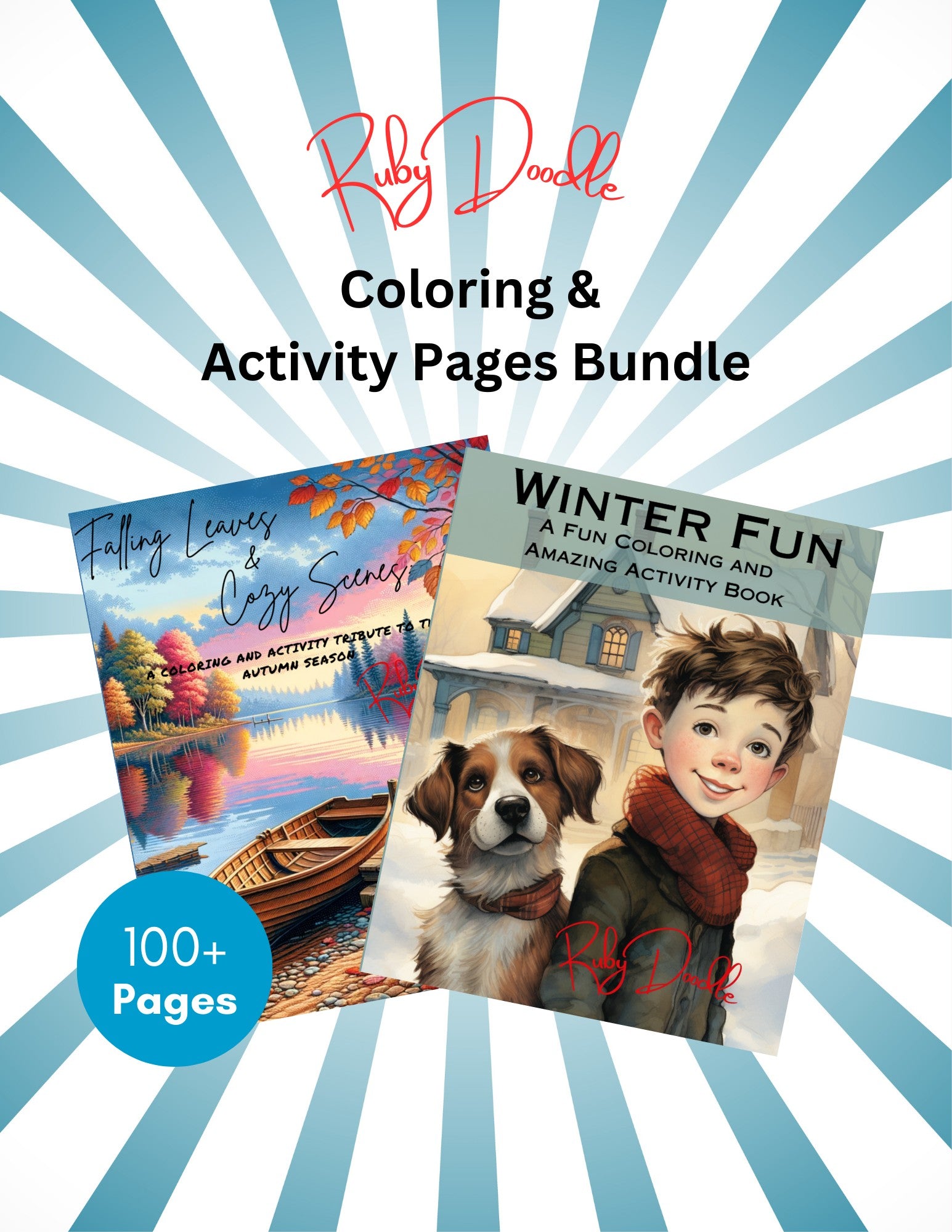 Seasonal coloring and activity books digital bundle cover