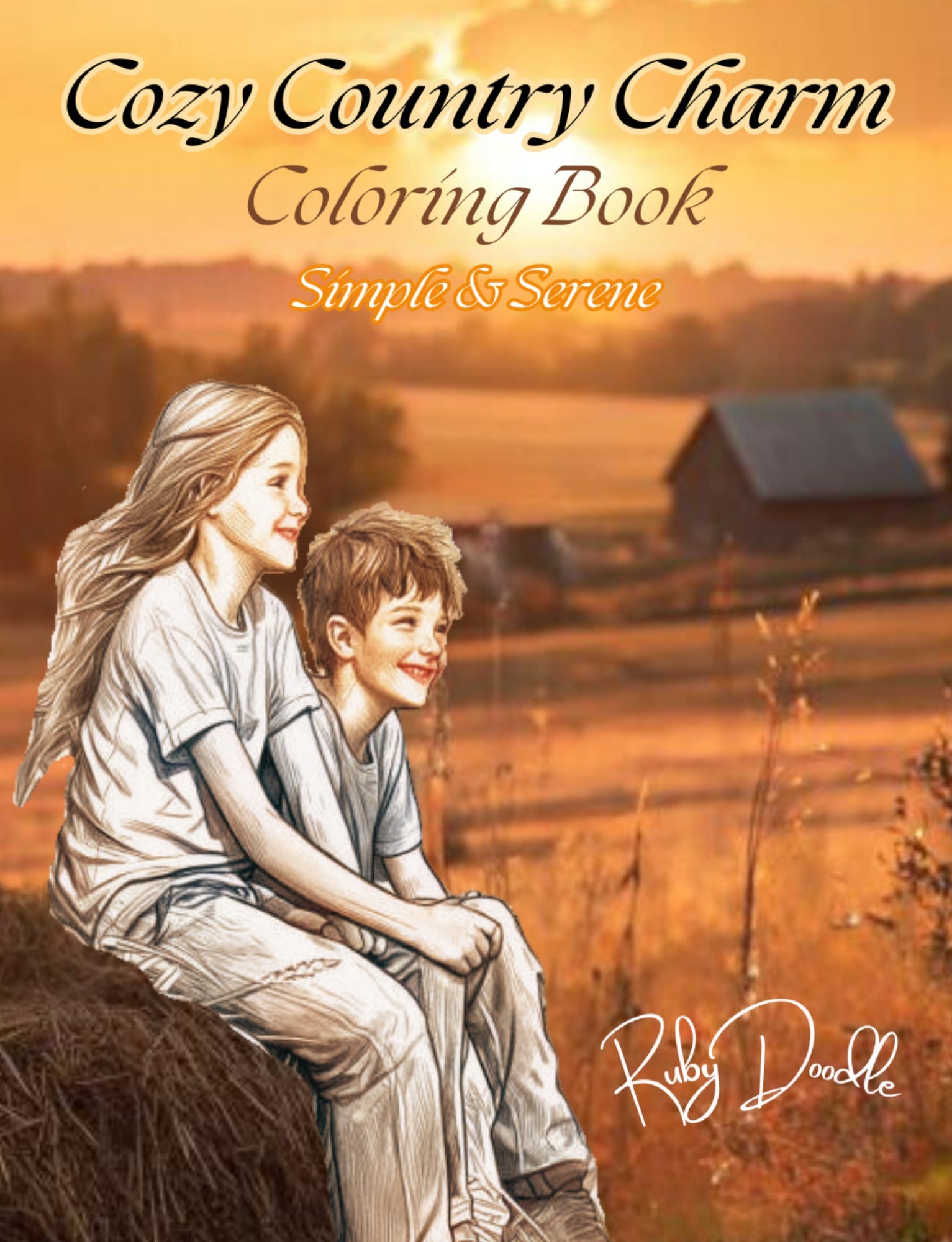 Cozy Country Charm coloring book cover