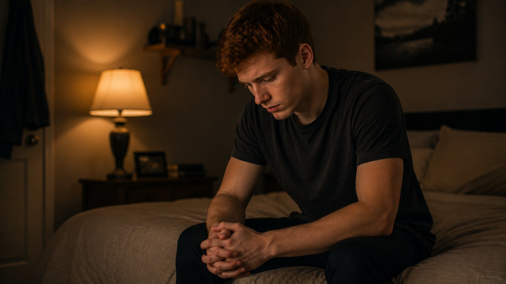 Teen boy in quiet reflection, illustrating the silence around prayer at this age